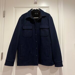 Nordstrom Navy Sherpa-Lined Shirt Jacket